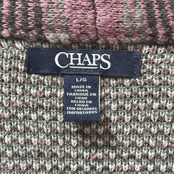 CHAPS Gray Cardigan Sweater Size L - Picture 5 of 5